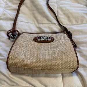 Elegant Tan and Brown Crossbody Bag